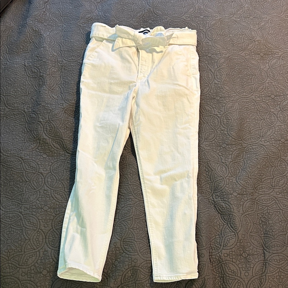 Express White Super High-Rise Cropped Denim Jeans